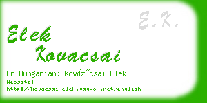 elek kovacsai business card